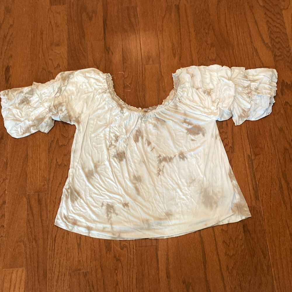 SEVEN 7 XL Tie Dye Tier-Sleeve Off-Shoulder TOP